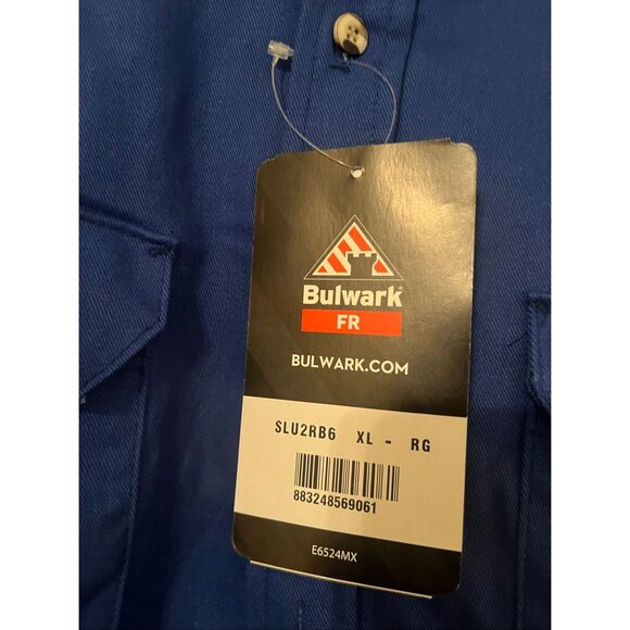 Bulwark Men's Midweight FR Dress Uniform Shirt in Royal Blue NEW NWT - Picture 4 of 8